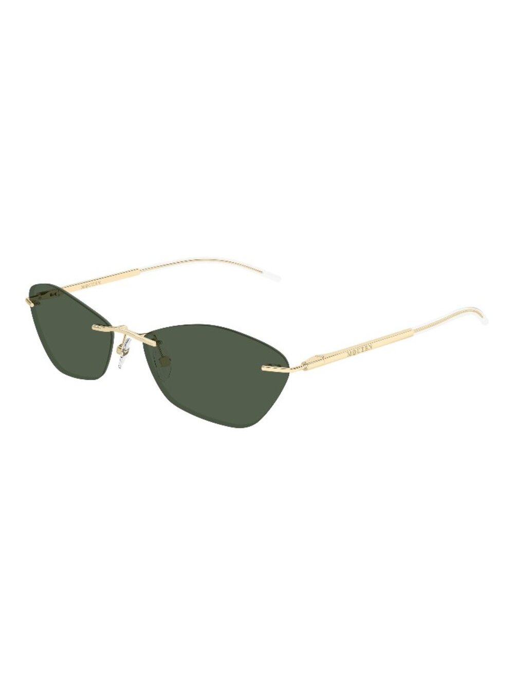 New Alexander McQueen Unisex Sunglasses Gold Green Lens Metal Frame AM0525S 003